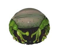 Cute Frog Art Printed Double Layer Lined Shower Cap,Shower Caps For Women Reusable