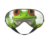 Cute Frog Art Printed Eye Mask,Blackout Sleep & Eye Mask for Women,Sleep Mask with Adjustable Strap, Suitable for Both Bedtime and Travel