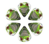 Cute Frog Art Printed Guitar Picks -6 Pcs Guitar Picks Plectrum,Guitar Accessories,Electric Guitar Pick, Bass & Ukulele 0.96mm