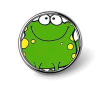 Cute Frog Badge,Comfort Light in Weight Round Emblem Cute Funny Decor Brooch Smooth Does Not Fade Badges for Hats Jackets Coat Shirt