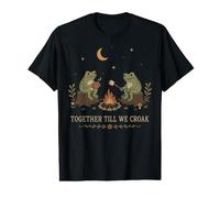 Cute Frog Campfire Romance Moonlit Couple Humor Value Graphic T-Shirt