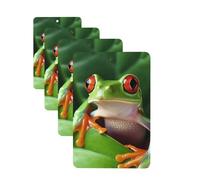 Cute Frog Car Air Freshener Cards Set of 4 Pieces Long Lasting Hanging Scented Cards for Bedroom Wardrobe Car Aromatherapy Tablets for Men Women Rearview Mirror Pendant