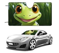 Cute Frog Car Windshield Sun Shade Keep Car Interior Cool 55"x30" Folding Front Window Sun Shade, Heat Shield for SUV, Truck, Blocks UV