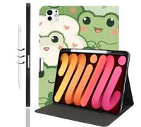 Cute Frog Case for iPad Pro M4 Case 11 Inch,Folio Cover with Pencil Holder Soft TPU Fine Grain Back Cover Shell Stand Protective Case with Auto Wake/Sleep