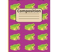 Cute Frog Composition Notebook | 7.5 x 9.25 | 100 Pages | Wide rule