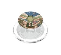 Cute Frog Cowgirl Boots Desert Cactus Crescent Moon Retro PopSockets PopGrip for MagSafe