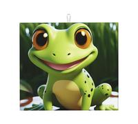 cute frog Dish Drying Mat for Kitchen Counter Super Absorbent Microfiber Drainer Mats Large Size Dish Drying Pad Quick Drying Dish Rack Pad 18"x 16"