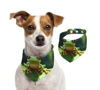Cute Frog Dog Bandanas,Summer Bandanas for Dogs Washable Adjustable Dog Triangle Scarf Bibs Cute Pet Bibs for Medium Large Dogs Puppy and Cats Large