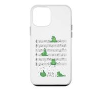 Cute frog doing yoga Playing Music Note Clef Musician Art Case for iPhone 12 mini
