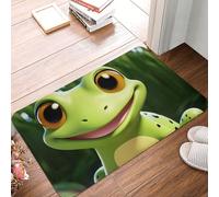 Cute Frog Door Mat Indoor Outdoor Welcome Mat Resist Dirt Entryway Mat Low Profile Floor Mat Front Doormat Non-Slip Bath Mats Absorbent Flannel Area Rug 24 x 16 in