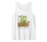 Cute Frog Dragonfly Turtle Wildlife Animals Subtle Nature Tank Top