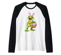 Cute Frog Dressed Like Easter Bunny Funny Rabbit Costume Raglan Baseball Tee