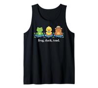 Cute Frog Duck Toad Pond Friends Illustration Tank Top