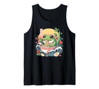 Cute Frog Eating ラーメン in Giant Ramen Bowl Tank Top