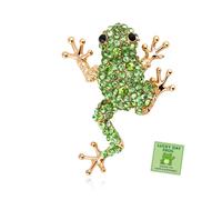 Cute Frog Enamel Pin Brooch for Women Green Animal Jewelry Accessories Frog Costume Christmas Pin, L, Zinc, no gemstone