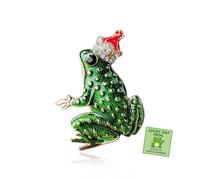Cute Frog Enamel Pin Brooch for Women Green Animal Jewelry Accessories Frog Costume Christmas Pin, L, Zinc, no gemstone