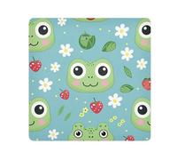 Cute Frog Face Flowers Strawberry Camera Wrap Cloth, Squares Magic Self-Adhesive Cloth for Lens Camera Anti-Scratch Lens Protector Makeup Wrap Cloth Bag 21.7" x 21.7"