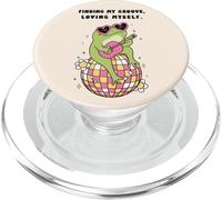 Cute Frog Finding My Groove Loving Myself Girly Aesthetic PopSockets PopGrip for MagSafe