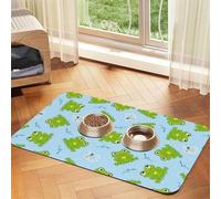 Cute Frog Funny Frogs,Waterproof Pet Feeding Mat,Cat Dog Placemats for Food and Water, PU Leather Food Mats,40x60cm