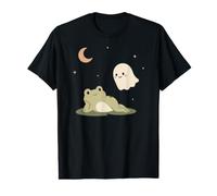 Cute Frog Ghost Moon Halloween Cottagecore Value Graphic T-Shirt