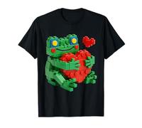Cute Frog Holding Heart Building Blocks Toy Aesthetic T-Shirt