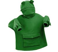 Cute Frog Hoodie for Women Teen Girls Novelty Zipper Mouth Hooded Frog Sweatershirt Loose Stitching Solid Color Pullover with Large Front Pocket Kawaii Hoodies for Girls