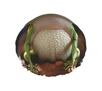 Cute Frog in Hat Shower Cap for Women Reusable Waterproof Shower Bonnet Washable Elastic Band Bath Hair Hat Double Layered Bath Cap Extra Large for Long Hair