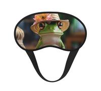 Cute Frog in Hat Sleep Mask for Men Women Blackout Eye Masks for Sleep, Relaxing Zero Pressure Night Blindfold Soft Breathable Eye Cover for Travel, Night Work, Nap, Office