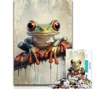 Cute Frog Jigsaw Puzzles for Adults 1000,for Educational Game Challenge Toy for Is Ideal As A Gift for The Whole Family 50x75cm