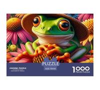 Cute Frog Jigsaw Puzzles for Adults 1000 Pieces Challenging Educational Game Cool Animals Beautiful Decoration Colourful Brainteasing 70x50cm/1000pcs