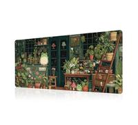 Cute Frog Kawaii Green Mouse Pad Desk Mat XL Extended Large Gaming Desk Pad Mousepad, Green Plant Computer Laptop Keyboard and Mouse Mat, Desktop Protector Mat for Office and Home 31.5x11.8 in