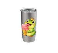 Cute Frog King Holding Ice Cream Stainless Steel Insulated Tumbler