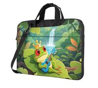 Cute Frog Laptop Bag 13-15.6Inch, 360° Protective Laptop Sleeve Case Shockproof Messenger Shoulder Bag Waterproof Computer Case Carrying Cover Briefcases for Men Women