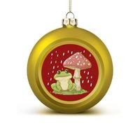 Cute Frog Mushroom Christmas Ornaments Balls Print Crafts Decorations Xmas Balls Outdoor Garden Decor
