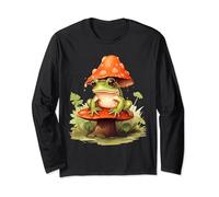Cute Frog Mushroom Cottagecore Aesthetic Women Kids Girls Long Sleeve T-Shirt