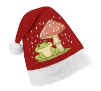 Cute Frog Mushroom Santa Hat For Adults And Teens Christmas Hats Xmas Holiday Party Cap