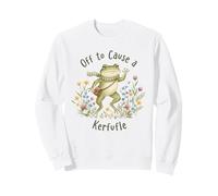 Cute Frog Off To Cause A Kerfuffle Whimsical Watercolor Sweatshirt
