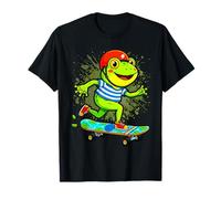 Cute Frog on Skateboard - Kawaii Aesthetic Frog Smal T-Shirt