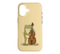 Cute Frog Playing Double Bass Funny Acoustic Bass Symphony Case for iPhone 16