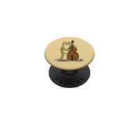 Cute Frog Playing Double Bass Funny Acoustic Bass Symphony PopSockets Adhesive PopGrip