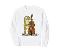 Cute Frog Playing Double Bass Funny Acoustic Bass Symphony Sweatshirt