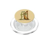 Cute Frog Playing Harp Funny Harpist Music Art PopSockets PopGrip for MagSafe