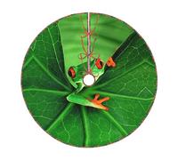 Cute Frog Print Christmas Tree Skirt Festive Decoration For The Perfect Holiday Ambience