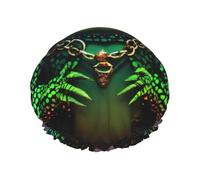Cute Frog Print Double Layers Shower Cap Bathing Shower Caps Ladies Men Shower Caps Salon Home Use