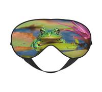 Cute Frog Print Functionality Outdoor Travel Eye Mask Breathable Camping Meditation Yoga Friendly