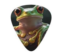 Cute Frog Print Guitar Picks Gift Set - Smooth Durable Plectrums For Acoustic, Electric & Bass Guitar, Perfect Present For Guitar Lovers & Musicians