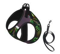Cute Frog Print Pet Vest Harnesses Leash Set Reflective Puppy Vest Dogs Walking Training Dog Harness