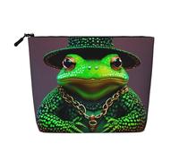 Cute Frog Print Travel Makeup Toiletry Bag for Women Large Capacity Cosmetic Bags Organizer Train Cases