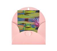 Cute Frog Print Vertical Greeting Card With Envelope,Greeting Note | Thank You Card For Christmas, Birthday, Valentine'S Day & Party Invitations