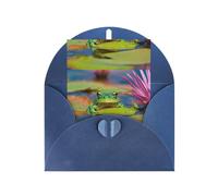 Cute Frog Print Vertical Greeting Card With Envelope,Greeting Note | Thank You Card For Christmas, Birthday, Valentine'S Day & Party Invitations